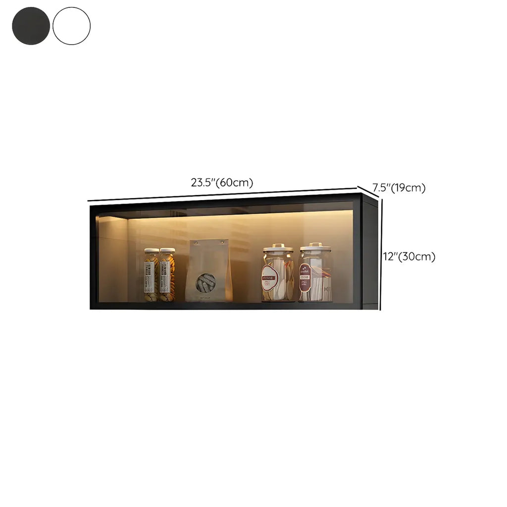 Kitchen Wood Wall Mounted China Cabinet with Glass Door