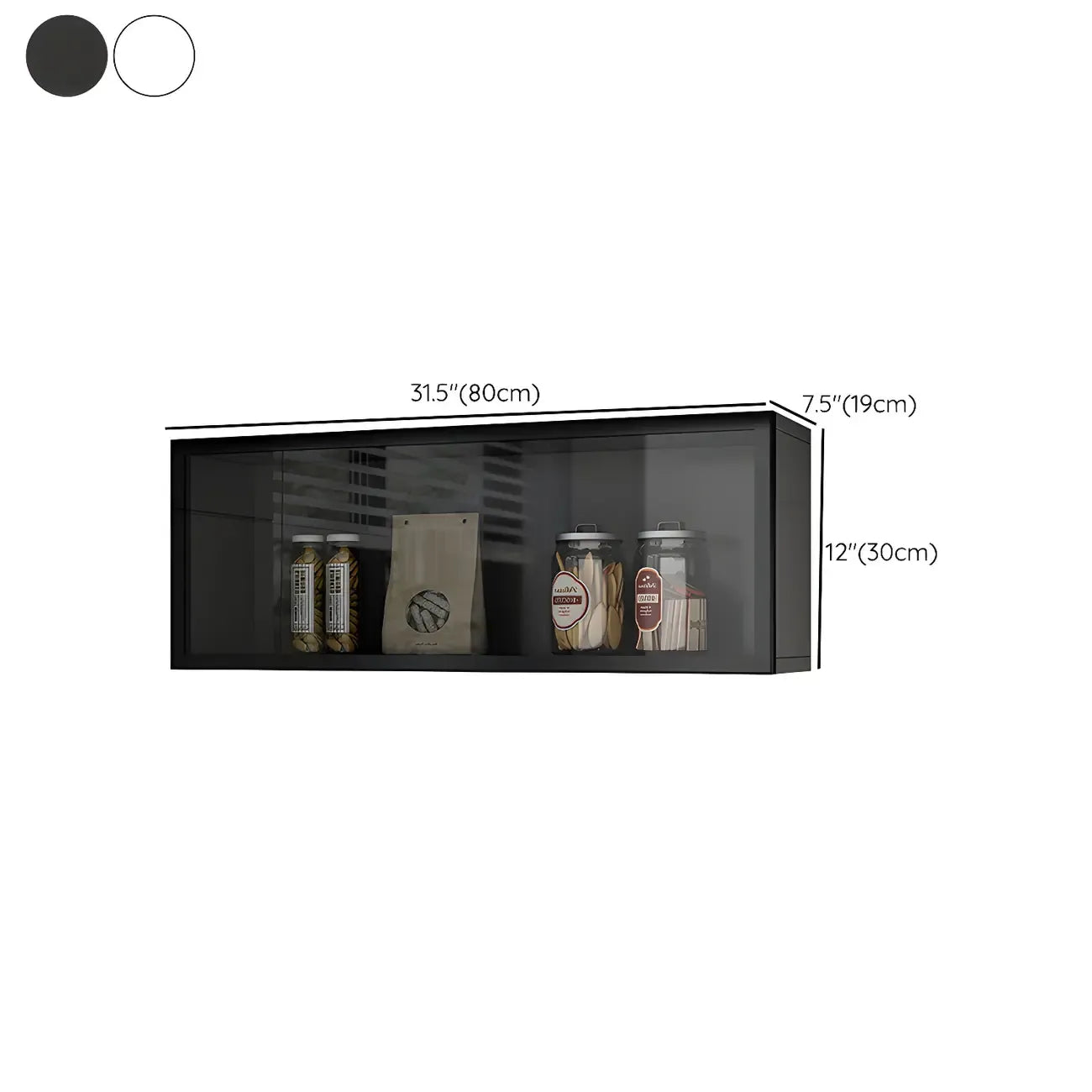 Kitchen Wood Wall Mounted China Cabinet with Glass Door