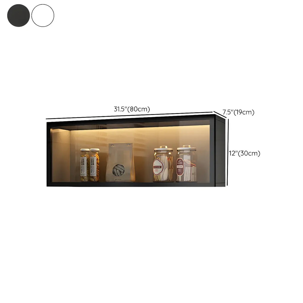 Kitchen Wood Wall Mounted China Cabinet with Glass Door