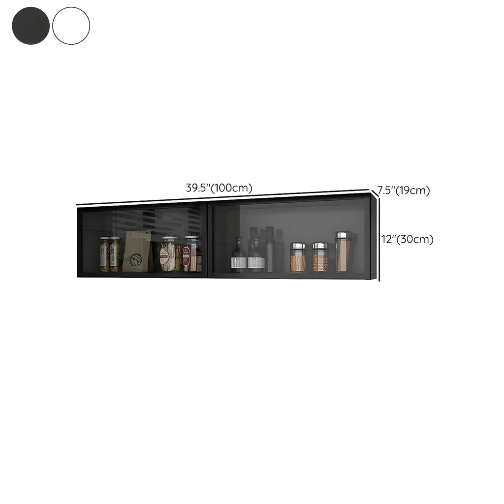 Kitchen Wood Wall Mounted China Cabinet with Glass Door