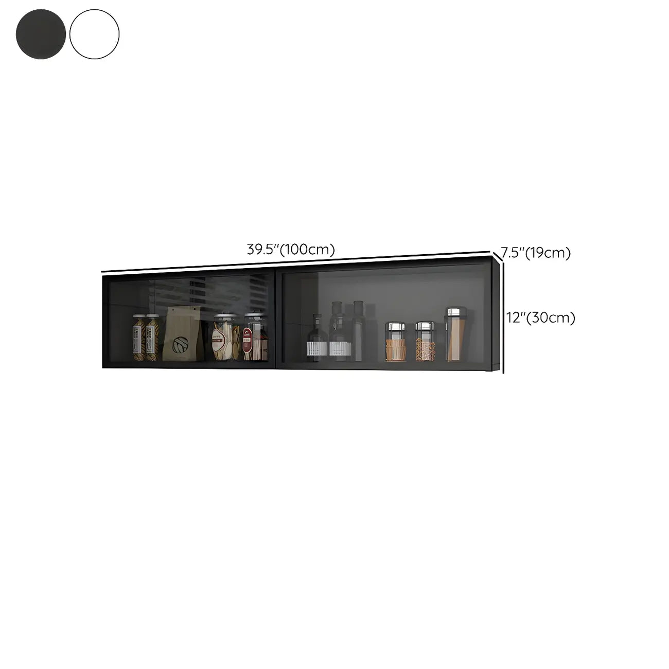 Kitchen Wood Wall Mounted China Cabinet with Glass Door