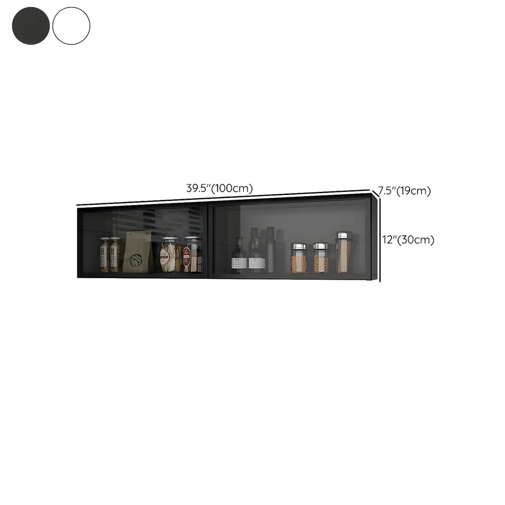 Kitchen Wood Wall Mounted China Cabinet with Glass Door