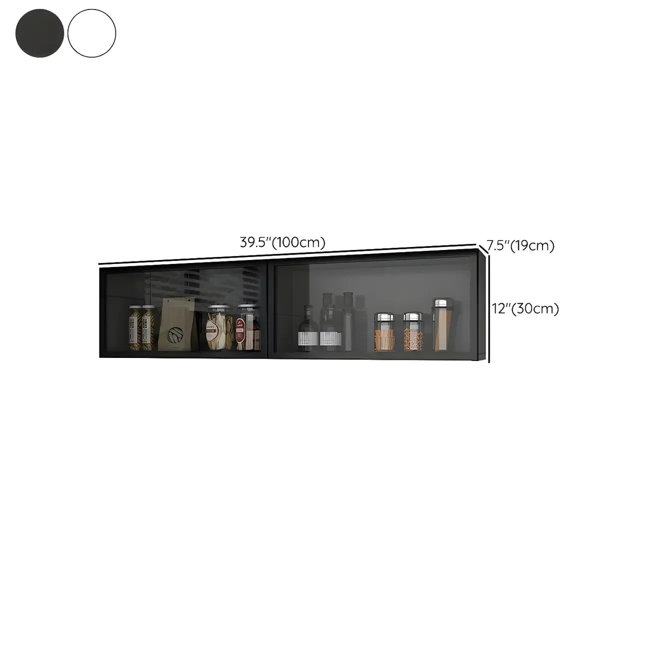 Kitchen Wood Wall Mounted China Cabinet with Glass Door