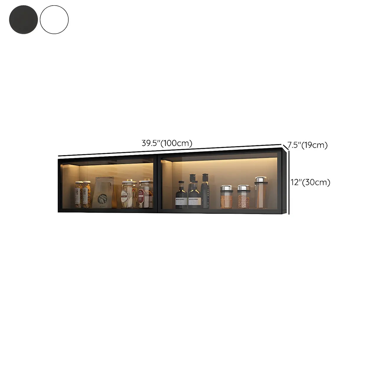 Kitchen Wood Wall Mounted China Cabinet with Glass Door