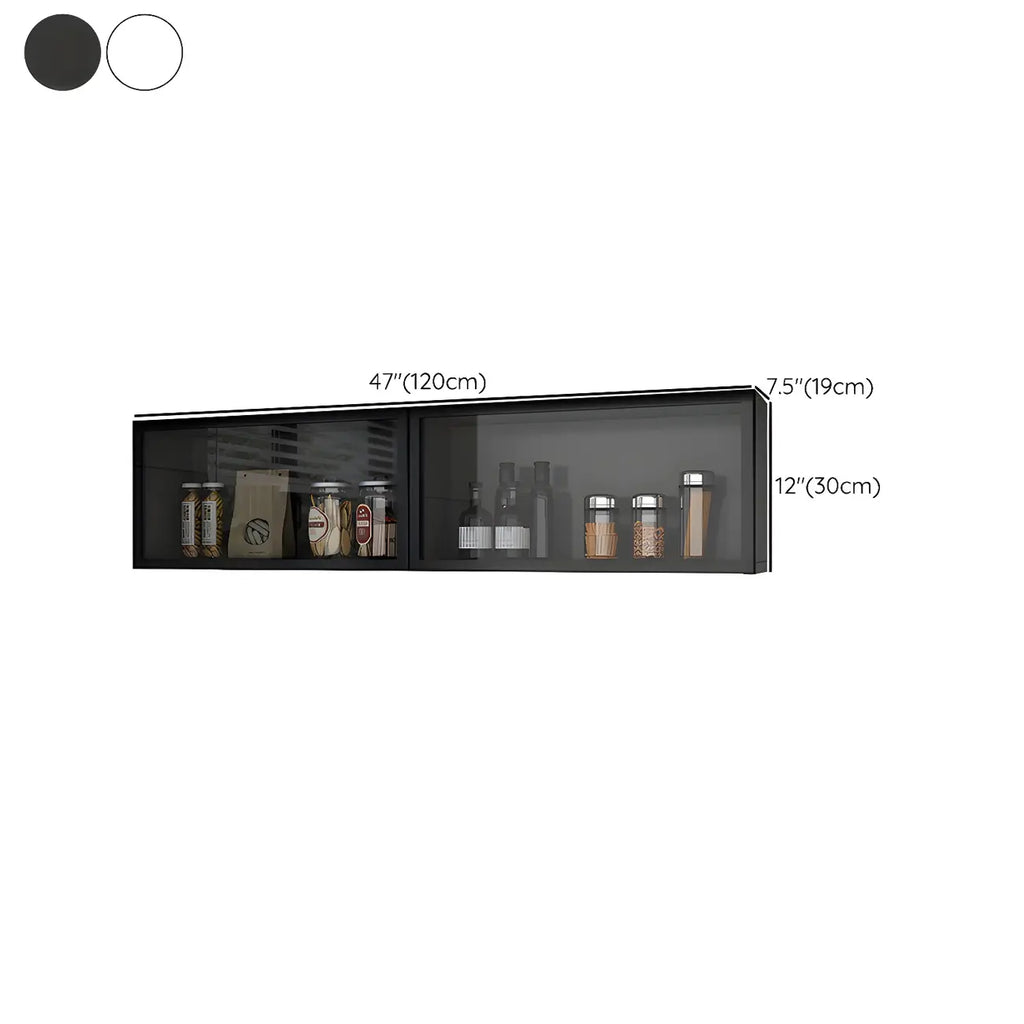 Kitchen Wood Wall Mounted China Cabinet with Glass Door