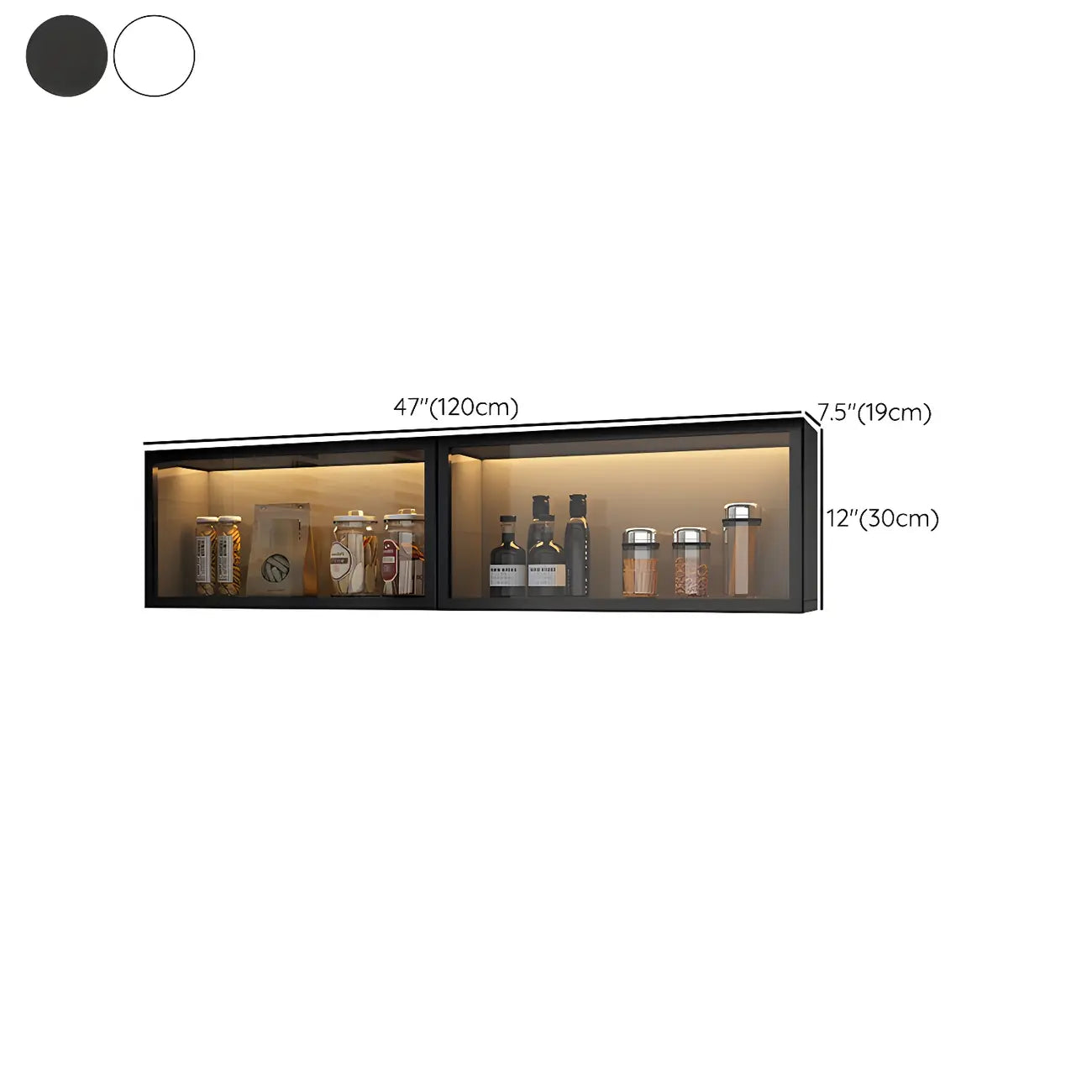 Kitchen Wood Wall Mounted China Cabinet with Glass Door