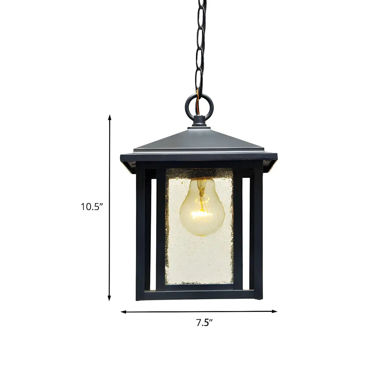 Rustic Black Glass Geometric Outdoor Pendant Lights