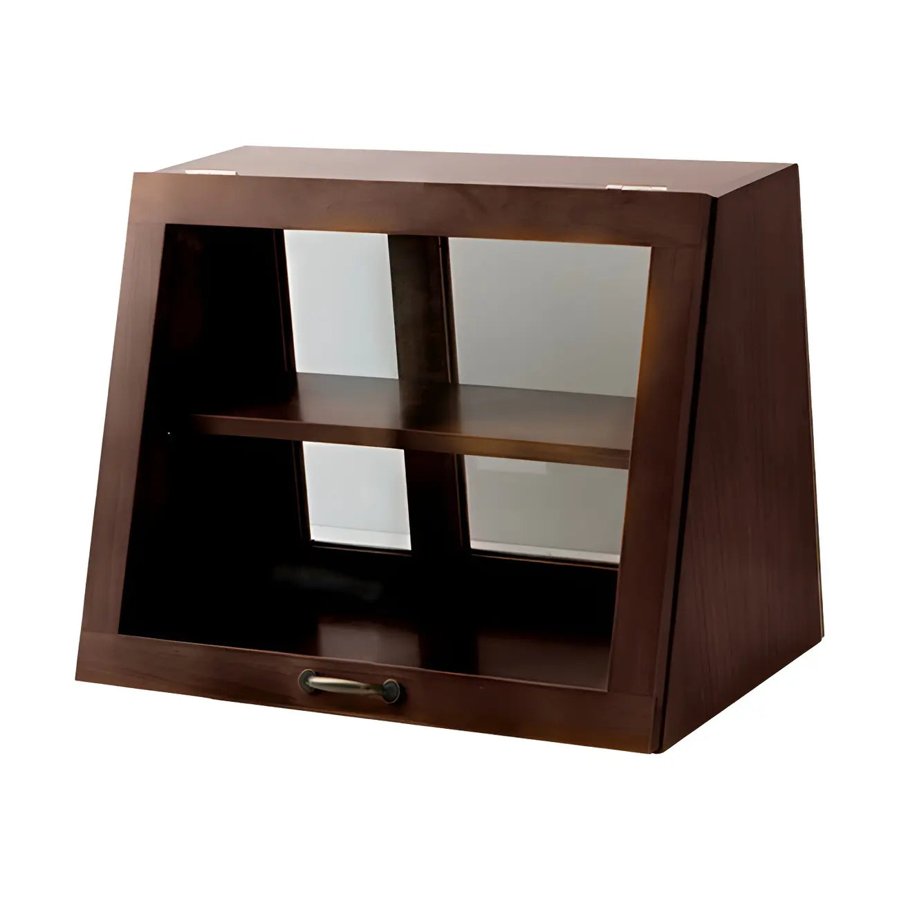 Wooden Ladder Display Cabinet with Sliding Glass Doors
