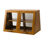 Wooden Ladder Display Cabinet with Sliding Glass Doors