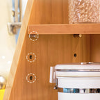 Wooden Ladder Display Cabinet with Sliding Glass Doors