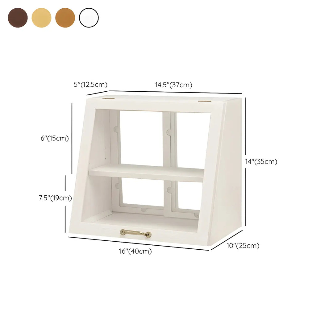 Wooden Ladder Display Cabinet with Sliding Glass Doors