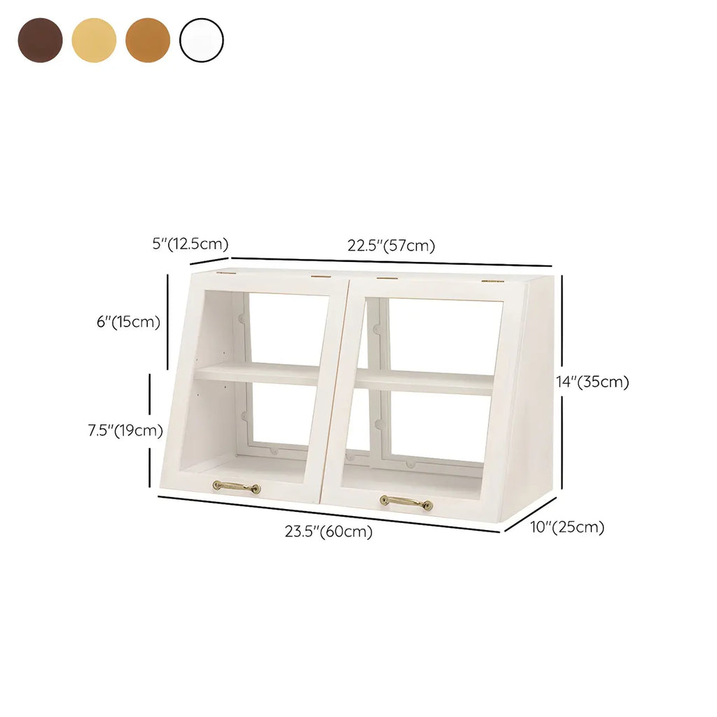 Wooden Ladder Display Cabinet with Sliding Glass Doors