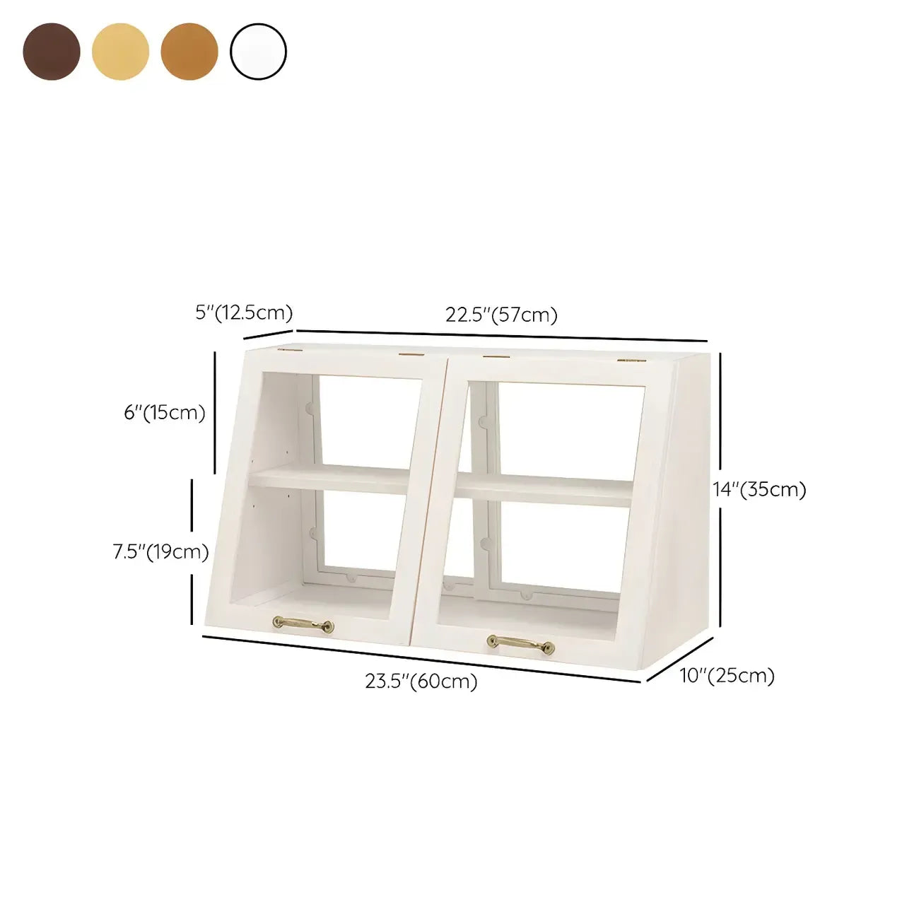 Wooden Ladder Display Cabinet with Sliding Glass Doors