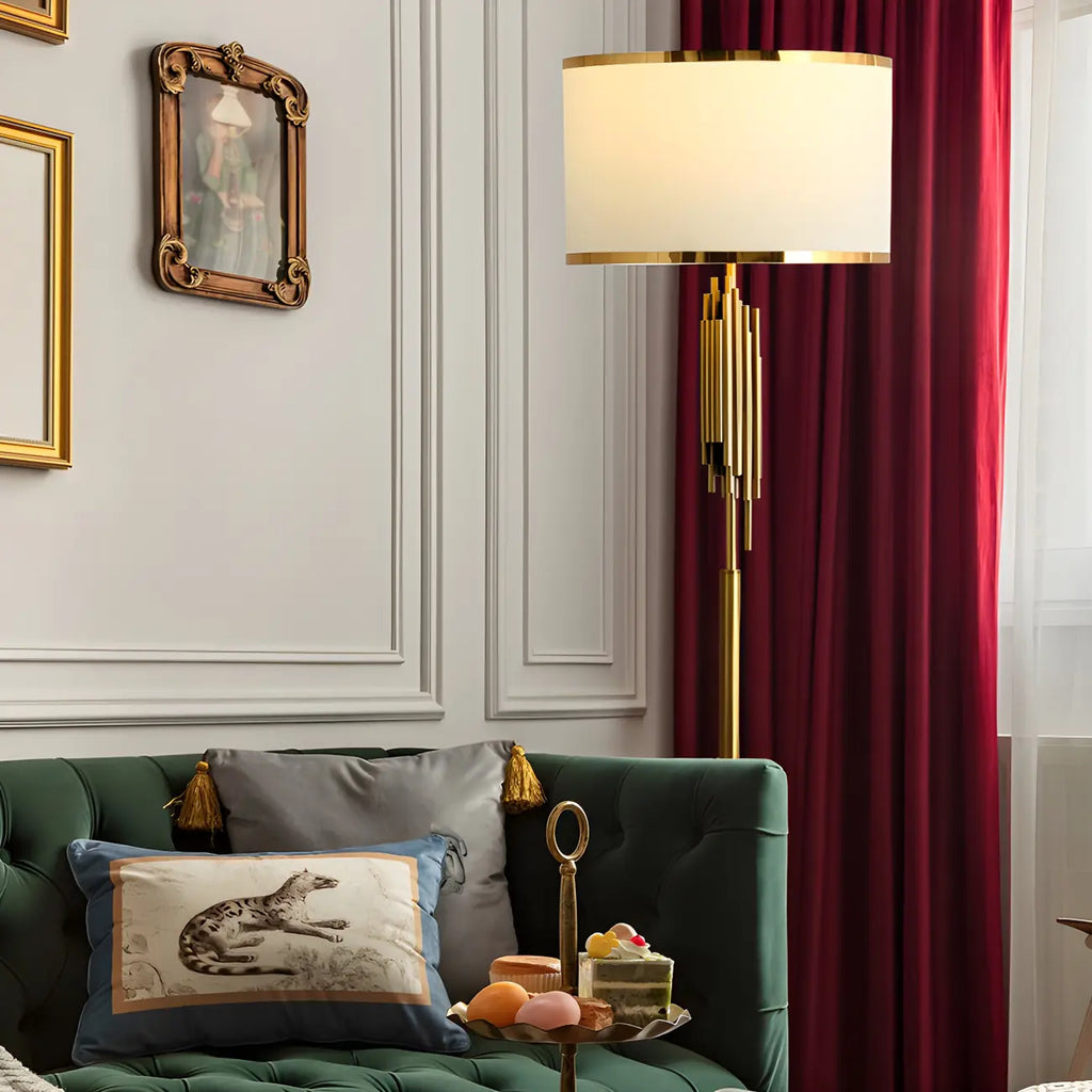 Contemporary Gold Standing Floor Lamp for Living Room