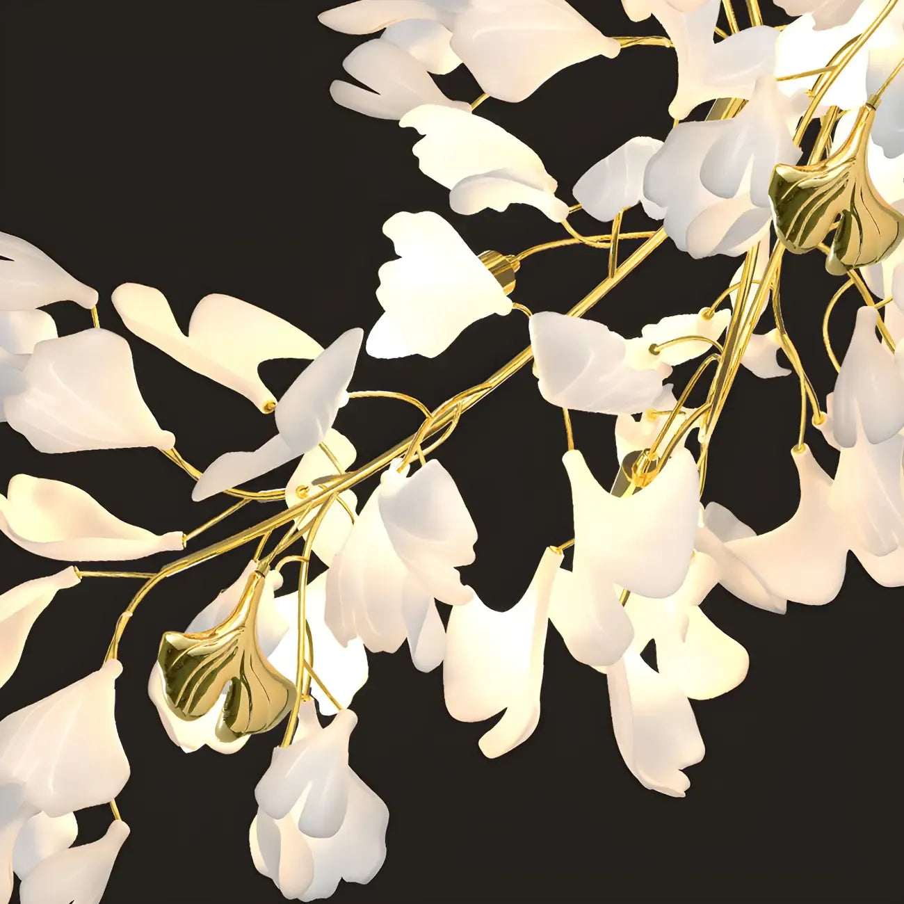 Artistic Modern Gold Floral Chandelier for Kitchen