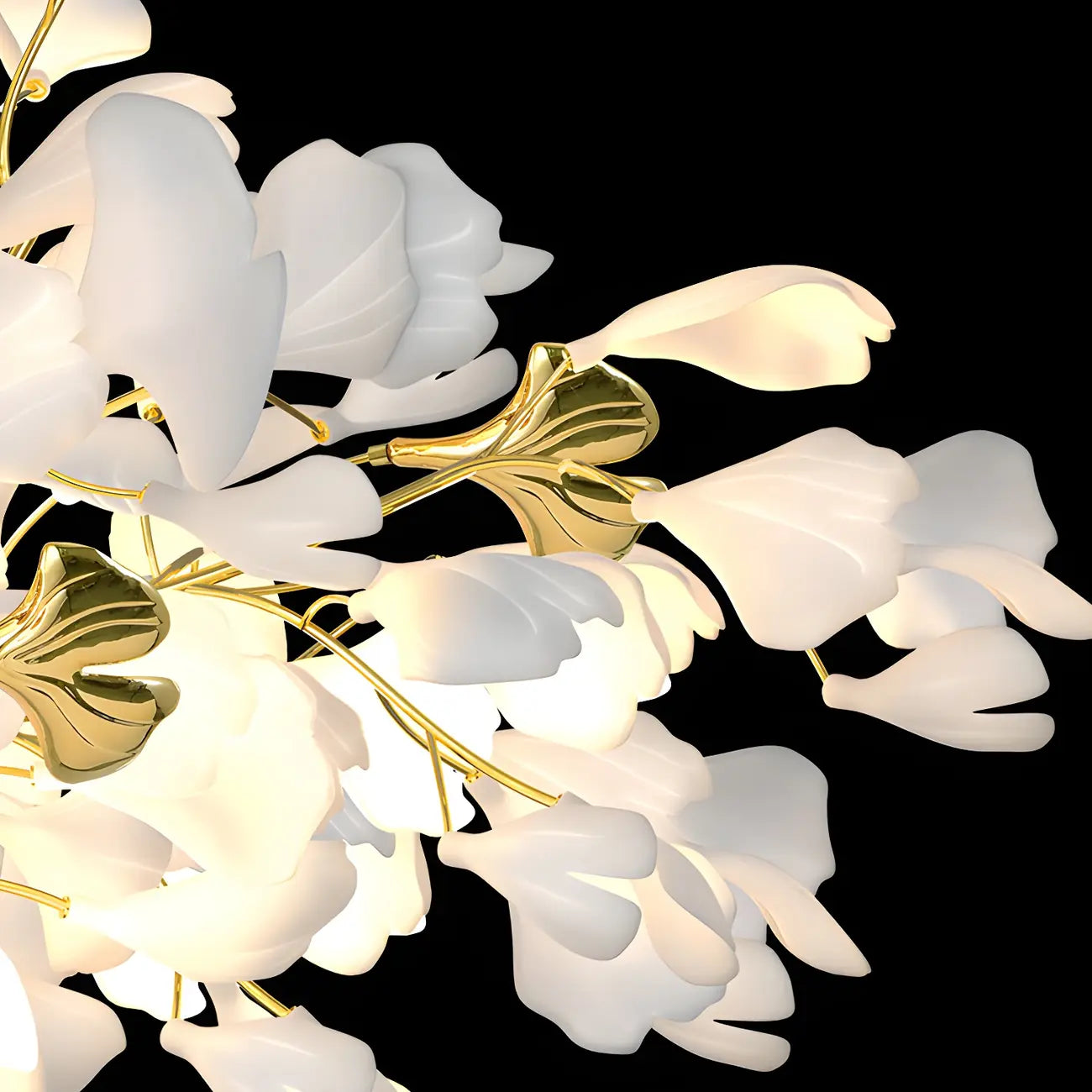 Artistic Modern Gold Floral Chandelier for Kitchen