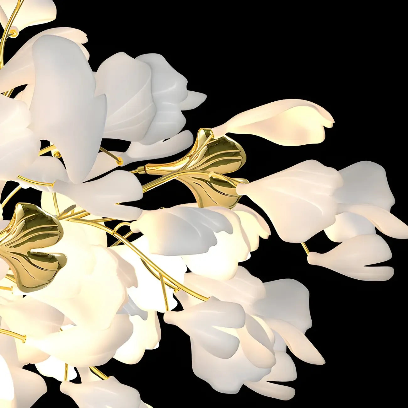 Artistic Modern Gold Floral Chandelier for Kitchen