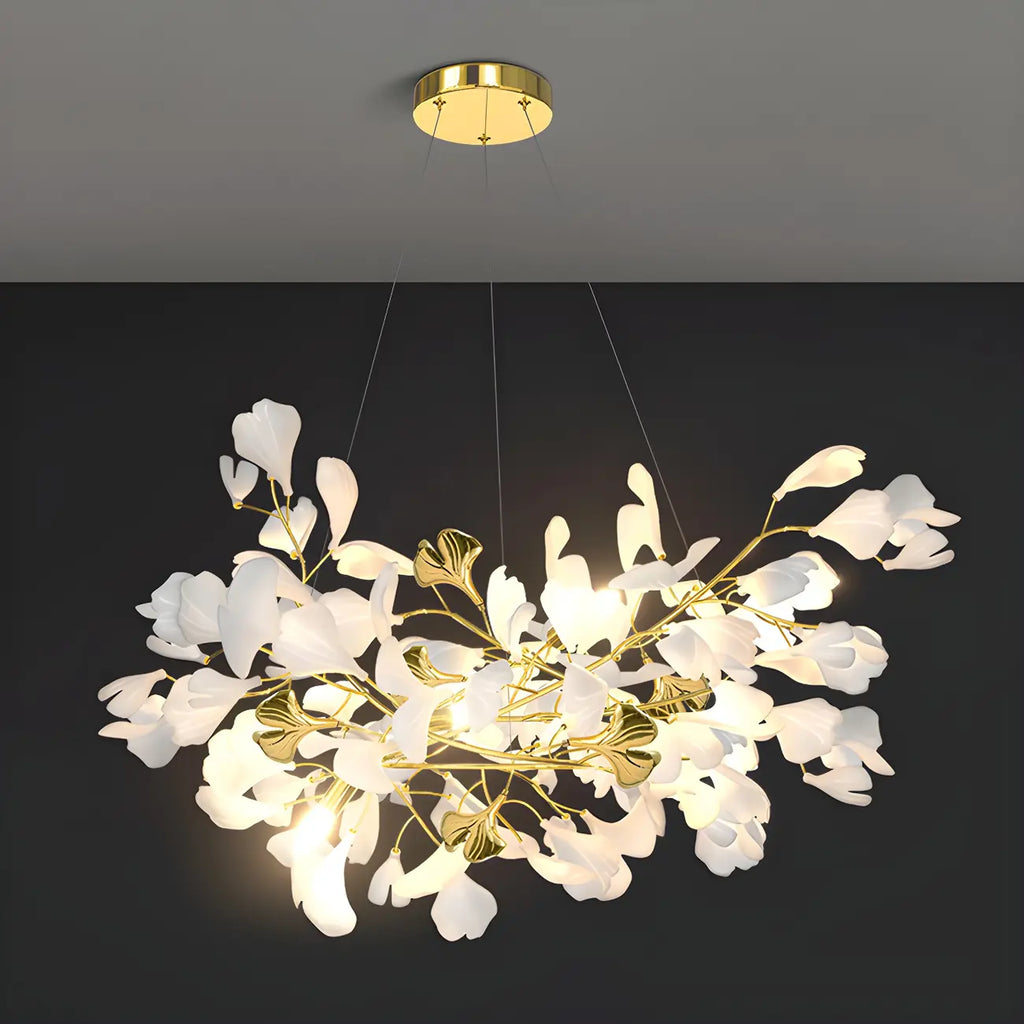 Artistic Modern Gold Floral Chandelier for Kitchen