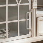 59 French Country Arched White Wood TV Stand with Storage