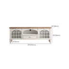 59 French Country Arched White Wood TV Stand with Storage