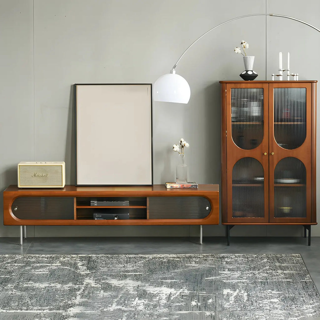 Contemporary Wood TV Stand Entertainment Center
