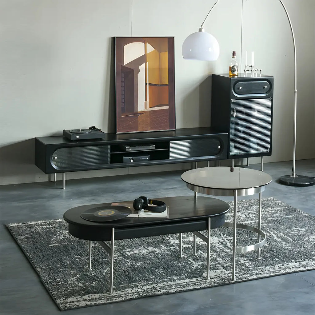 Contemporary Wood TV Stand Entertainment Center