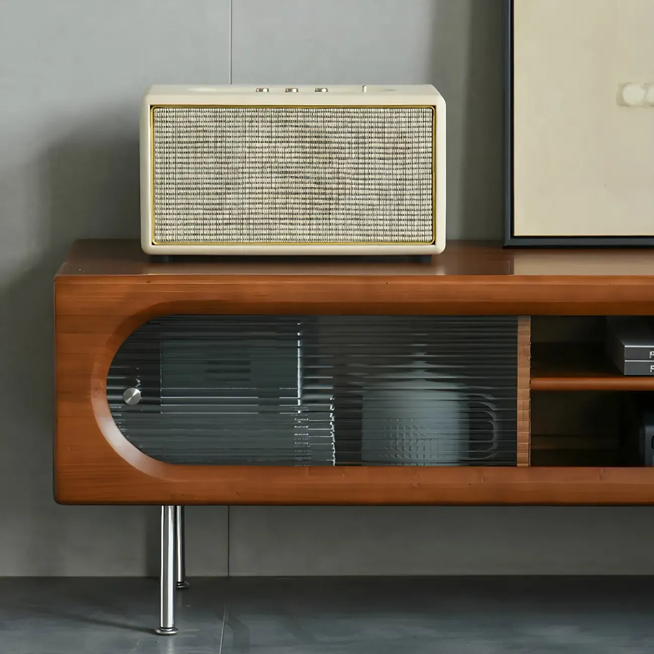 Contemporary Wood TV Stand Entertainment Center
