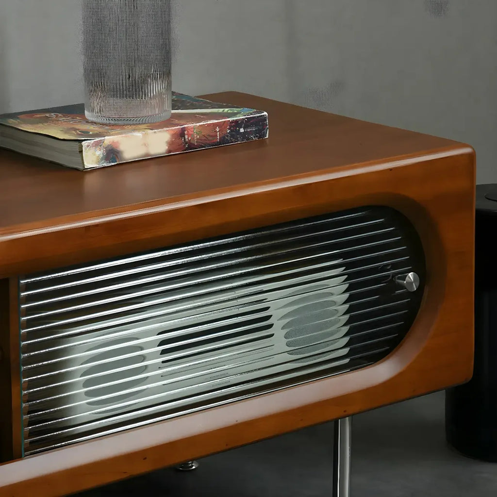 Contemporary Wood TV Stand Entertainment Center