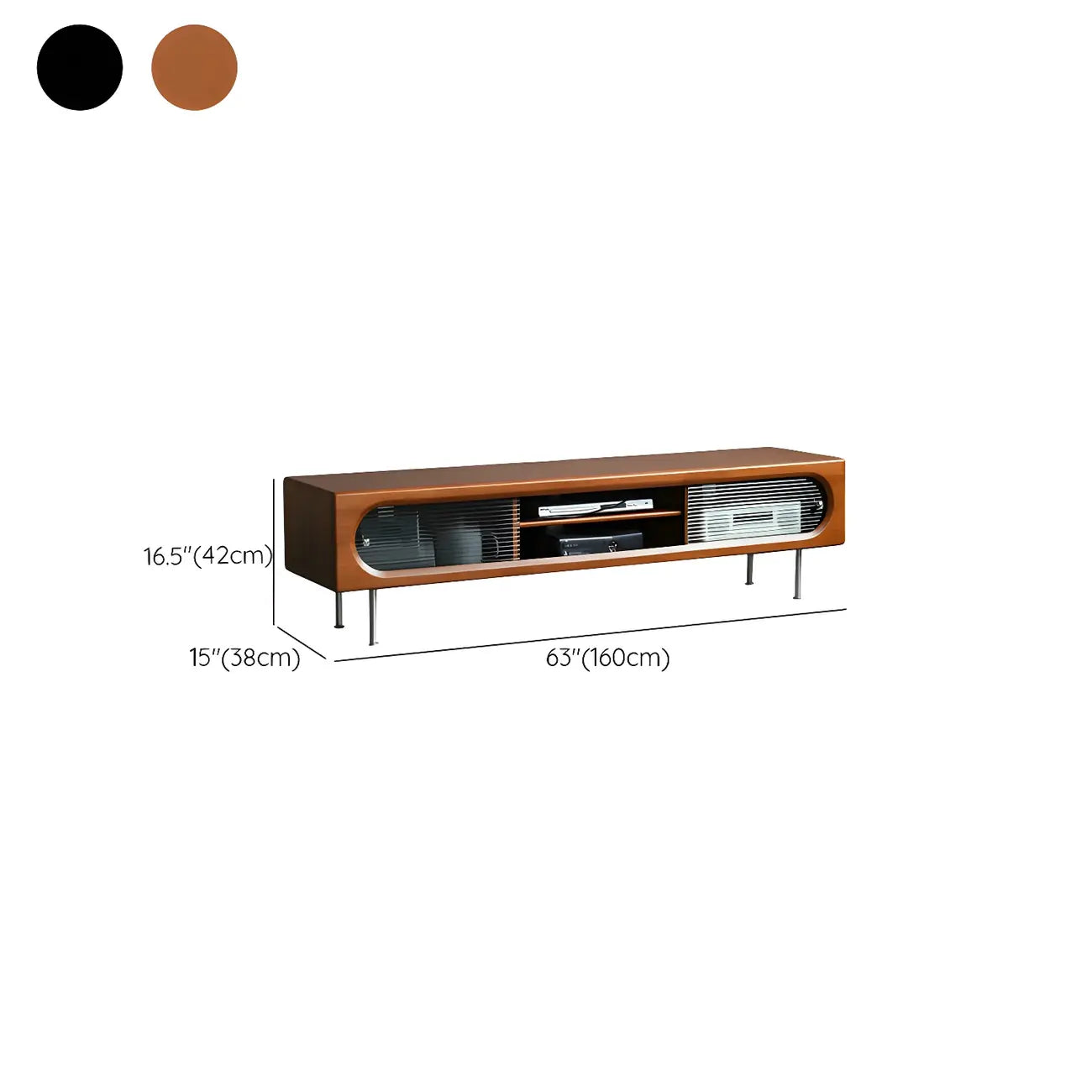 Contemporary Wood TV Stand Entertainment Center