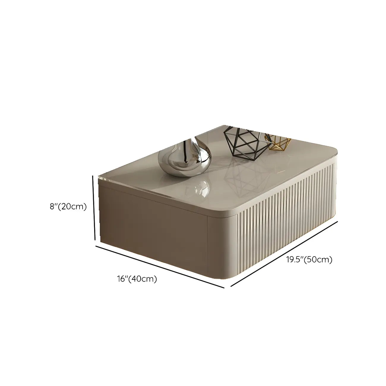 Modern Grey Wood Floating Nightstand with Glass Top