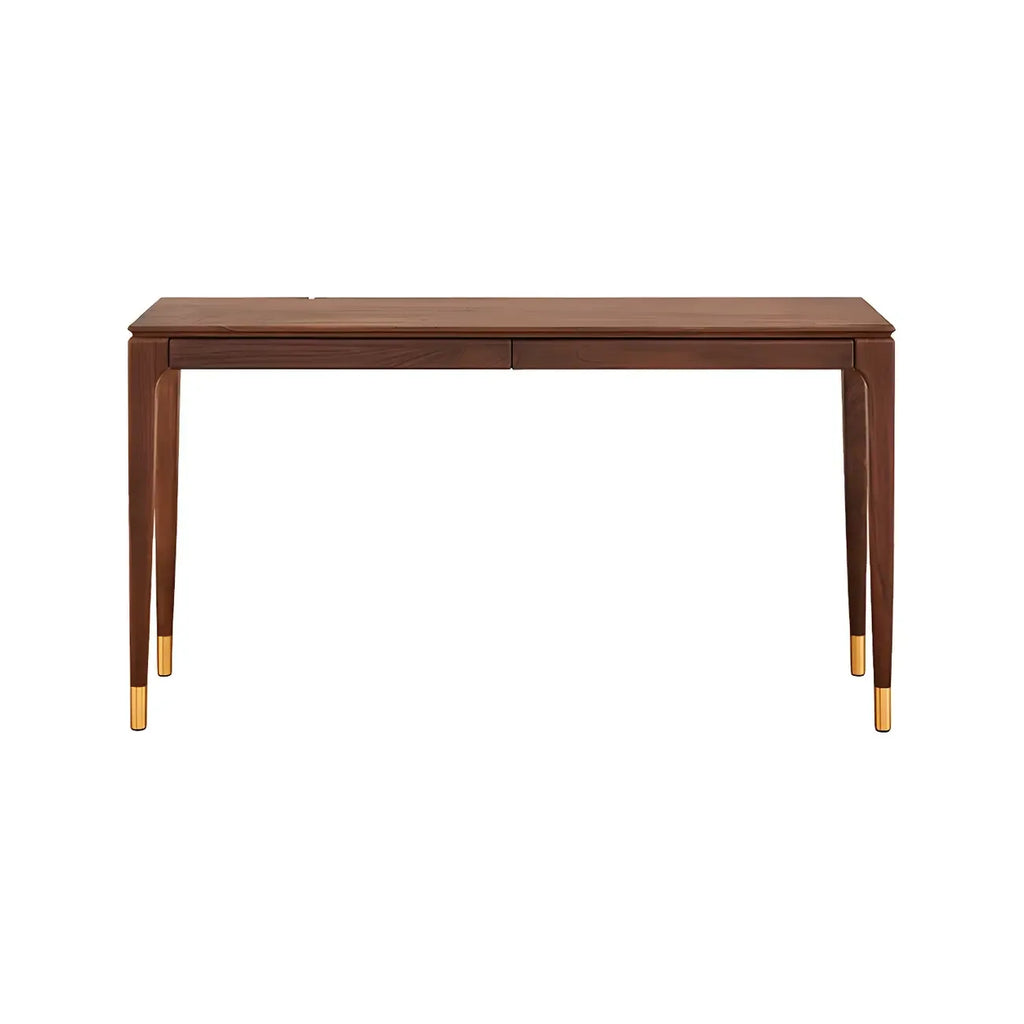 Natural Wood Entryway Console Table with Drawers