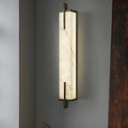 Modern Rectangle Stone Shade Metal LED Wall Sconce