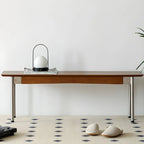 Scandinavian Long Brown Wooden Bedroom Bench
