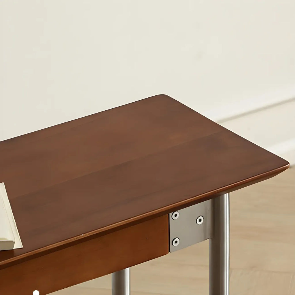 Scandinavian Long Brown Wooden Bedroom Bench
