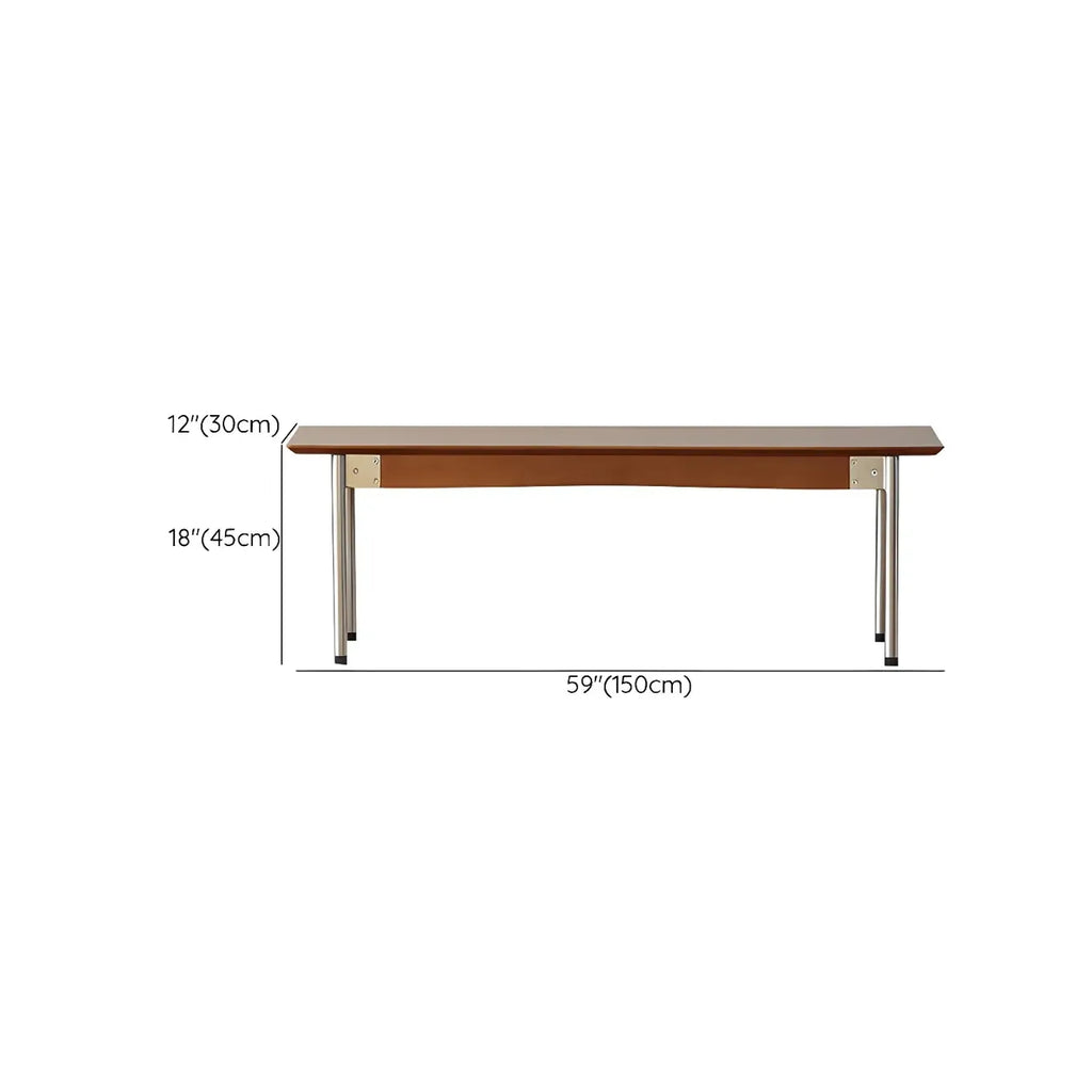 Scandinavian Long Brown Wooden Bedroom Bench